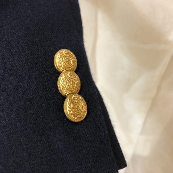 Vintage 100%Wool Navy Military Buttoned Blazer - Picture 5 of 11